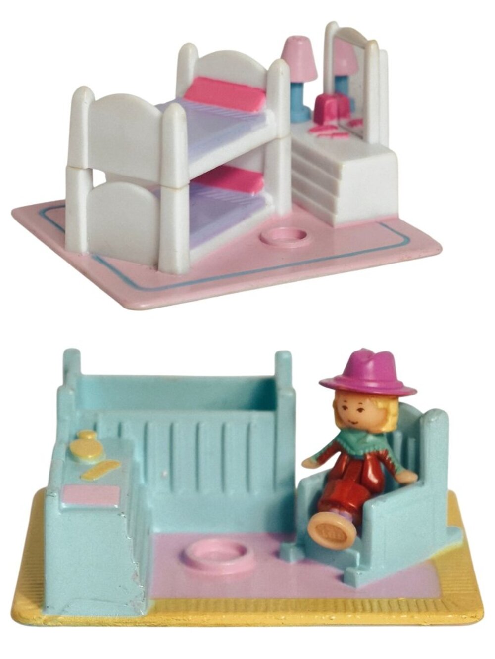 Vtg Polly Pocket Mini Bedroom Nursery Playset Figure Dollhouse 90s Pastel Collec - Picture 1 of 7